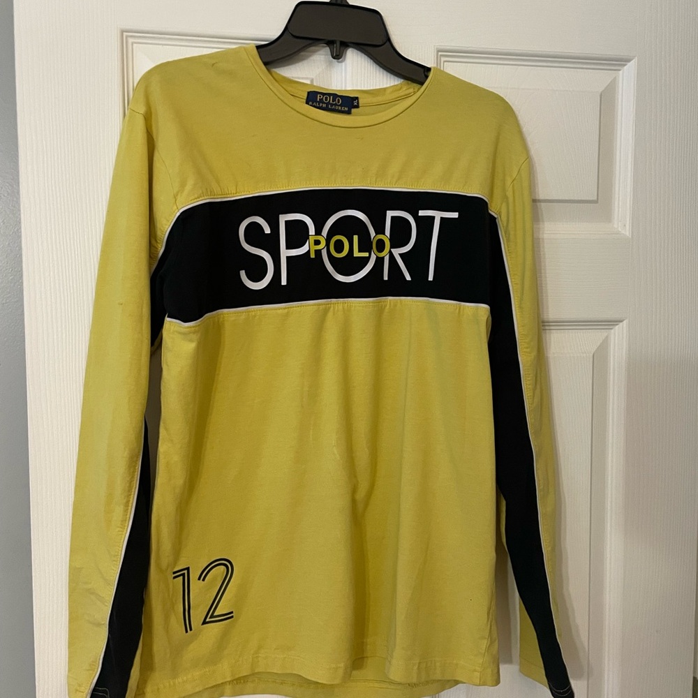 Ralph Lauren Yellow and Black Long Sleeve Vintage T shirt Men’s size XL